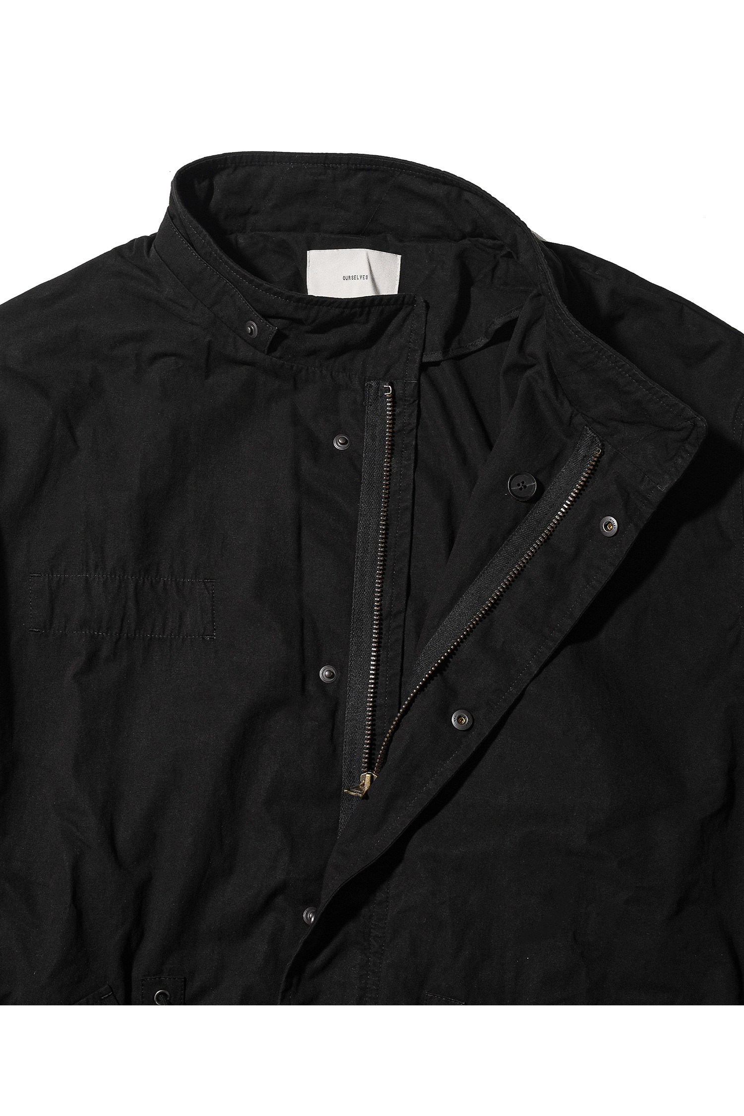 OURSELVES - 사파리/필드자켓 - (OURSELVES) Washed Cotton Mods Parka Black