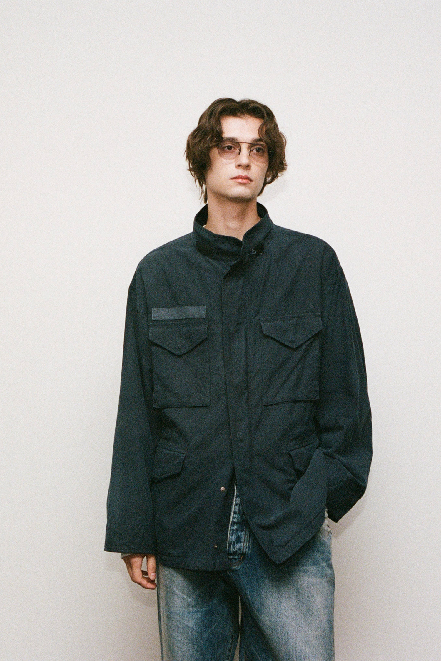 OURSELVES - 사파리/필드자켓 - (OURSELVES) Powder Washed M-65 Field Jacket - Navy