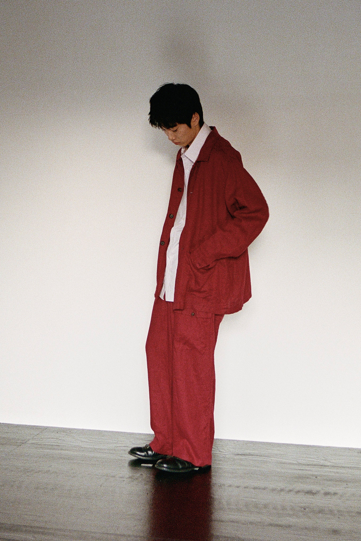 OURSELVES - 블루종/점퍼 - (OURSELVES) Premium Linen Work Jacket - Wine