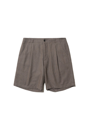 (OURSELVES) Herringbone L/C Slumber Shorts - Mocha