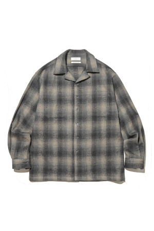 VINTAGE TEXTURE OPEN COLLAR Shirts - Gray