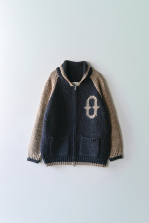 HEAVY WOOL Cardigan 헤비 울 가디건 - Navy/Camel