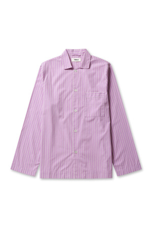 Poplin Long Sleeve Shirts - Purple Pink Stripes