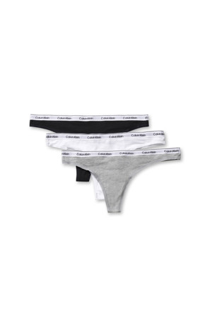 3 Pack Thongs Icon Logo - Black / White / Grey Heather