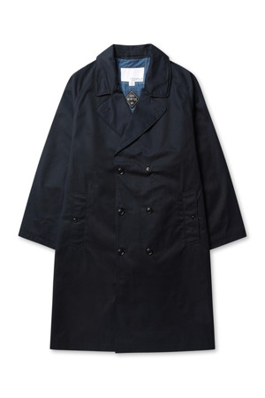 (NANAMICA) 2L COTTON GORE-TEX DOUBLE BREASTED COAT - NAVY