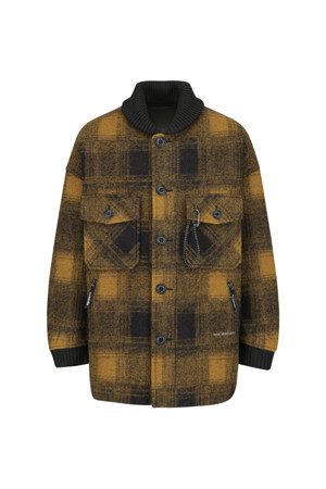 (AND WANDER) WOOL SHAGGY ZIP JACKET - CAMEL