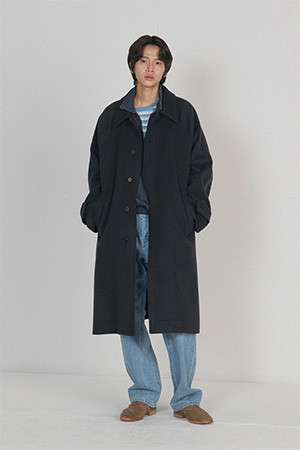 Balmacaan Coat - Dark Navy