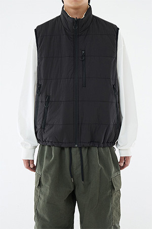 REVERSIBLE PUFF VEST - BLACK/ECRU