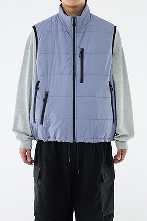 REVERSIBLE PUFF VEST - SKY BLUE/BLACK