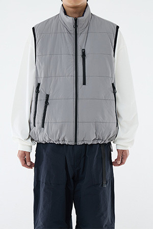 REVERSIBLE PUFF VEST - CLOUD GRAY/NAVY