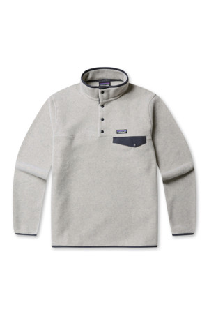 MEN'S LIGHTWEIGHT SYNCHILLA SNAP-T PULLOVER - OATMEAL HEATHER W/SMOLDER BLUE