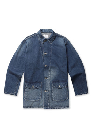 M-41 US ARMY Denim Coverall Jacket - Medium Dark Blue Damage