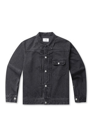 Single Pocket Denim Jacket - Medium Black