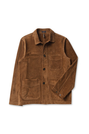 HEAVYW SUEDE FIVE-POCKET CHORE JACKET - RUST