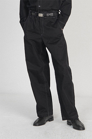 WASHED WORK PANTS - BLACK