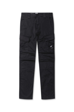 Stretch Sateen Cargo Lens Pants - BLACK