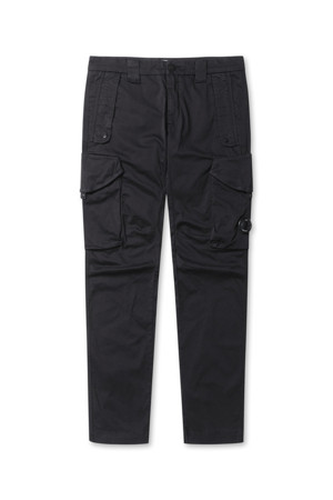 Stretch Sateen Utility Cargo Lens Pants - BLACK