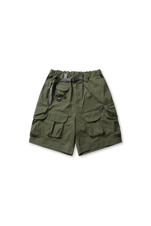 multi pocket short pants (M) - khaki