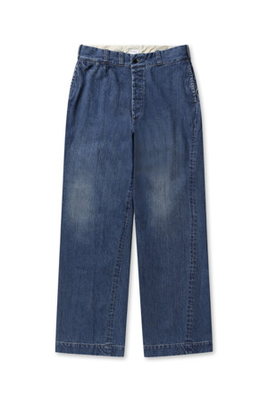 Denim Slacks - Medium Dark Blue Damage
