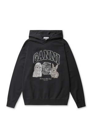 Isoli Oversize Animals Crop Hoodie - Phantom