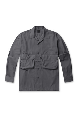 TECH SPORTS OPEN COLLAR SHIRT L/S - CHARCOAL