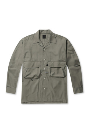 TECH SPORTS OPEN COLLAR SHIRT L/S - WOLFGRAY