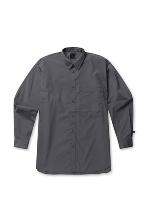 TECH REGULAR STRIPE SHIRT L/S - CHARCOAL