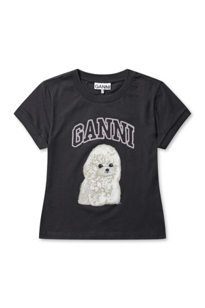 Basic Cotton Jersey Poodle Baby Fit T-shirt - Phantom