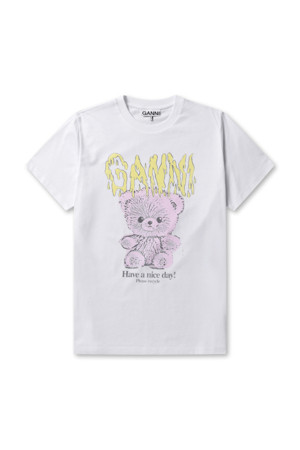 Basic Cotton Jersey Teddy Relaxed T-shirt - Bright White
