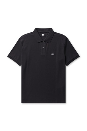 Stretch Piquet Logo Polo - BLACK