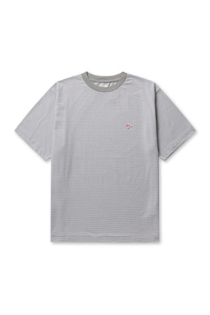 MENS SHORT SLEEVE T-SHIRT STRIPE - GREY X WHITE