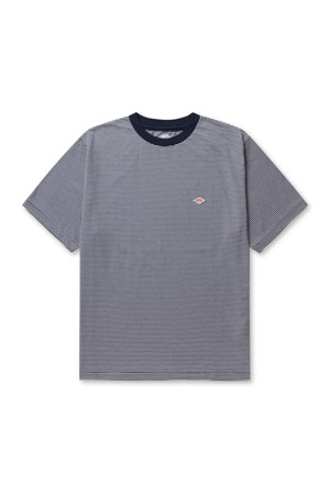 MENS SHORT SLEEVE T-SHIRT STRIPE - NAVY X WHITE