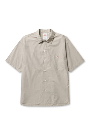 MENS COTTON POPLIN WORK SHIRT - GREIGE