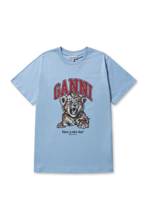 BASIC JERSEY CHERRY RELAXED T-SHIRT - BRIGHT WHITE