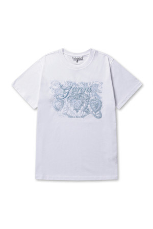 JERSEY TATTOO LACE T-SHIRT - BRIGHT WHITE