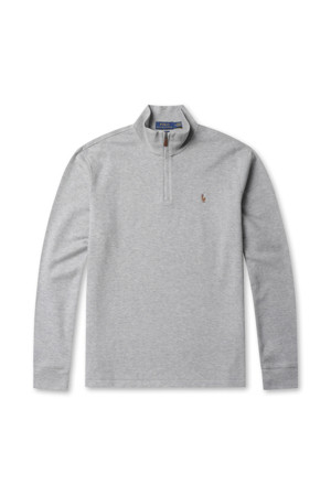 ESTATE-RIB QUARTER-ZIP PULLOVER - ANDOVER HEATHER