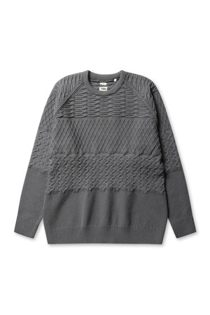(NANAMICA) CREW NECK SWEATER - HEATHER GRAY