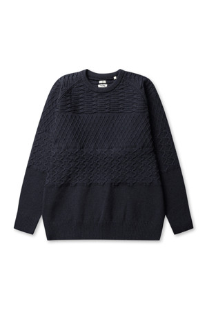 (NANAMICA) CREW NECK SWEATER - DARK NAVY