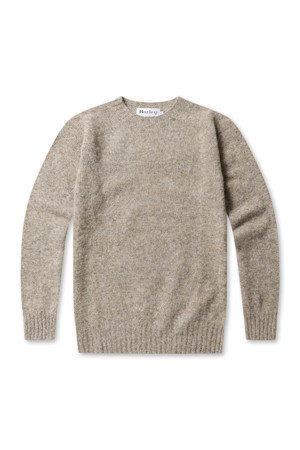 SHAGGY DOG CREW NECK SWEATER - PEBBLE