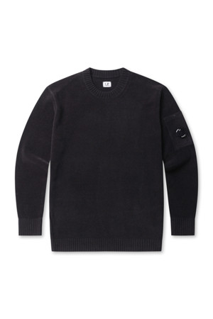 CHENILLE COTTON LENS KNIT - BLACK