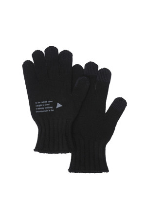 (AND WANDER) WOOL KNIT GLOVE - BLACK