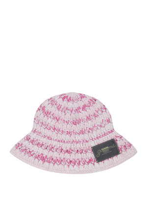 Cotton Melange Crochet Bucket Hat - Multicolour