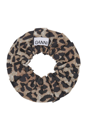 Printed Cotton Scrunchie - Leopard