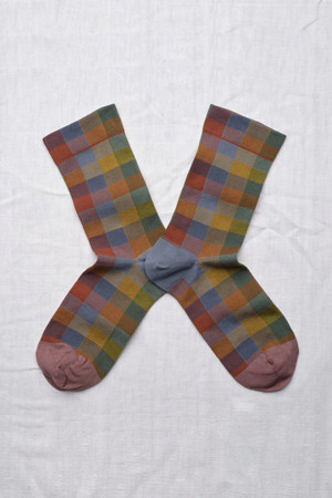 (BONNE MAISON) CARREAUX SOCKS - BLEU-GRIS