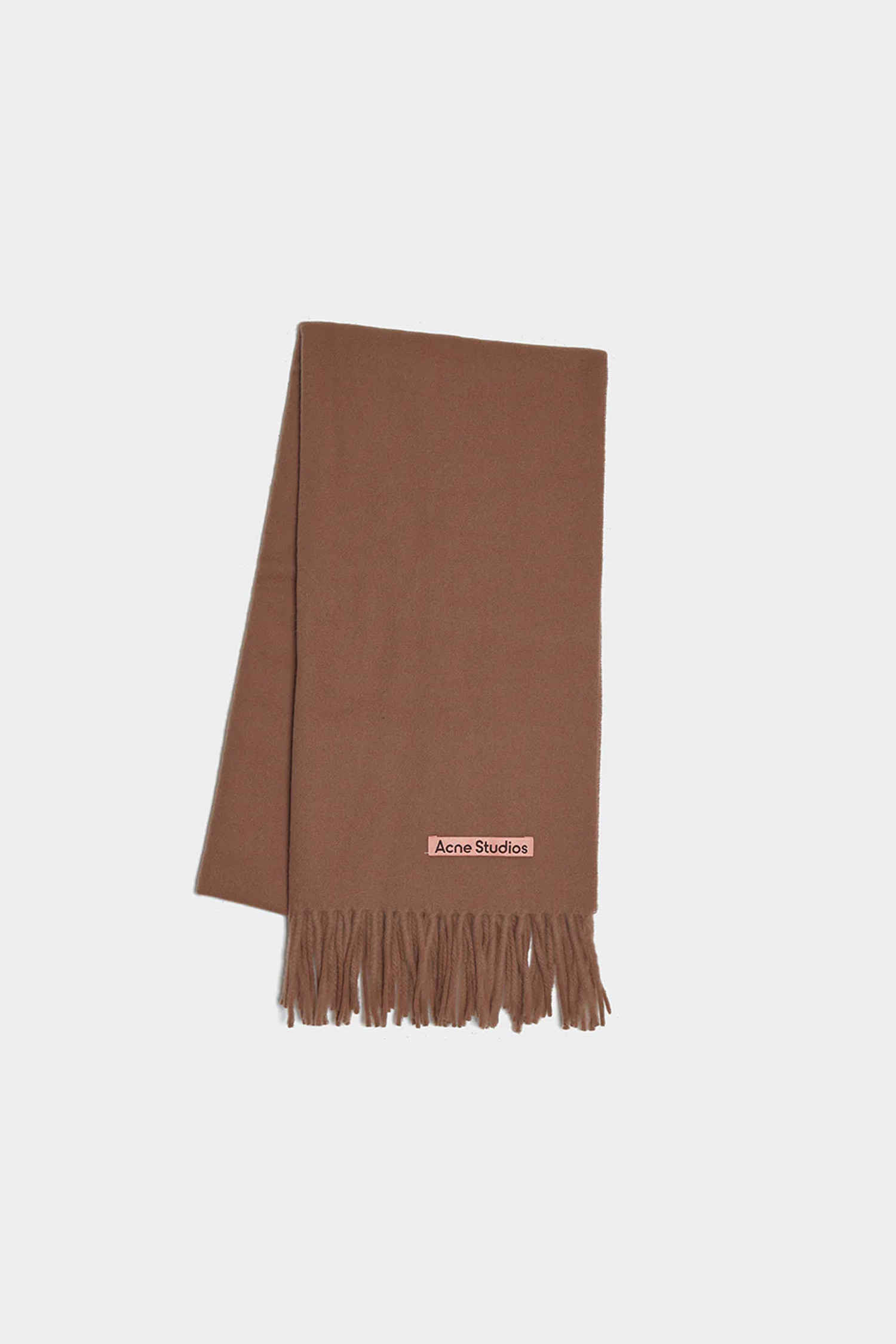 (ACNE STUDIOS) FRINGE WOOL SCARF SLIM FN-UX-SCAR000218 CARAMEL BROWN