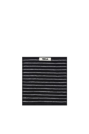 Terry Washcloth (Pin Strpes) 30X30 - Black Stripes