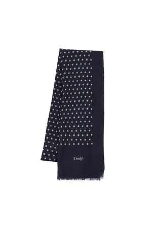 POLKA DOT WOOL SCARF - NAVY