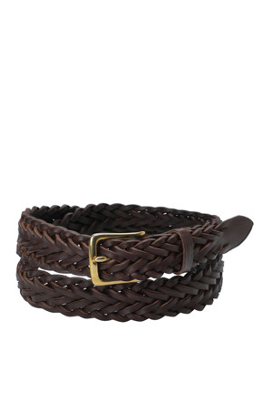HAND PLAITED BELT - BROWN