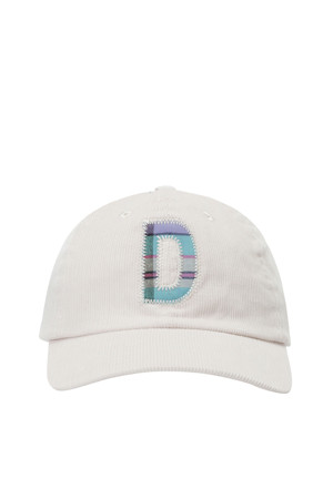 D APPLIQUE COTTON CORDUROY BASEBALL CAP - ECRU