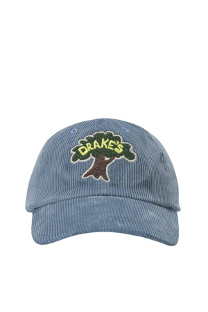 TREE EMBLEM COTTON CORDUROY BASEBALL CAP - BLUE